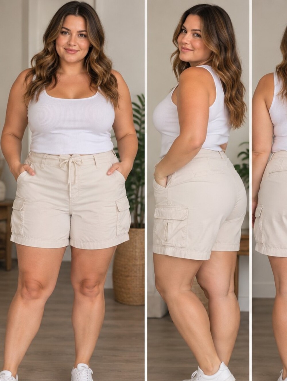 Torrid Cream Khaki Cargo Shorts – Size 1 (14–16)